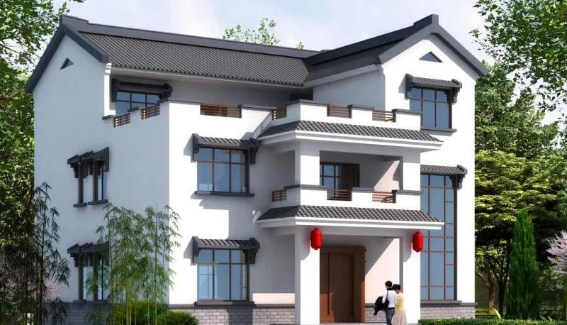 纳溪新中式三层别墅设计，公共空间宽敞更显大气